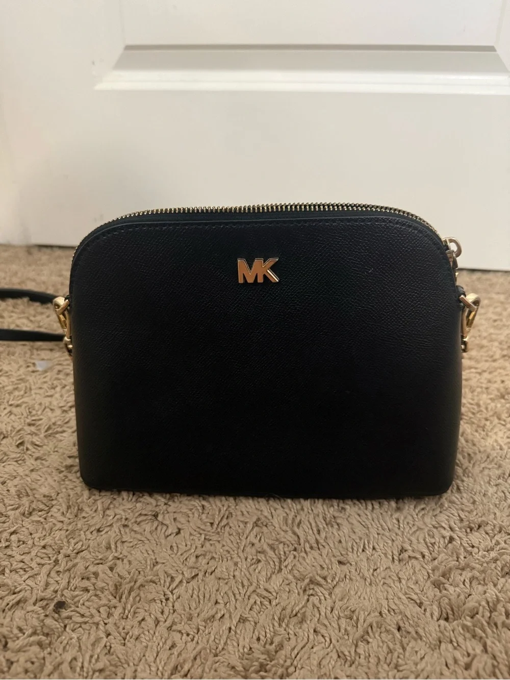 Michael Kors Black Crossbody with Gold MK Accent